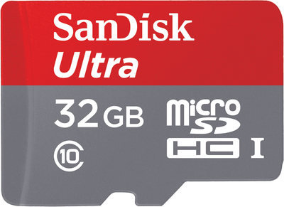 SanDisk Ultra microSDHC UHS-I CARD 32GB + SD-adapter (SDSQUAR-032G-GN6IA)