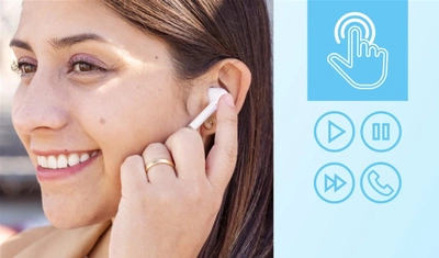 Słuchawki TRUST Nika Touch True Wireless Mic White (23705)