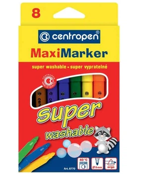 Фломастеры Centropen Maxi Super Washable. набор 8 шт