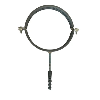 Хомут в сборе CR 4″ (105-112мм) с винтом-шурупом 8*100 и дюбелем в уп., серый