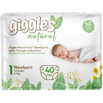 Подгузники Giggles Natural 1 Newborn 2-5 кг 40 шт (8680131206377)