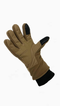 Тактичні зимові рукавички на хутрі койот XL