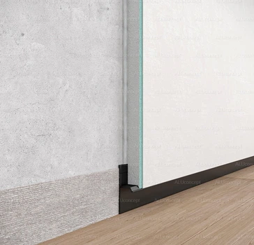 Плинтус скрытого монтажа ALUconcept SLP-20 GK (2600 мм), ЧЁРНЫЙ, под гипсокартон