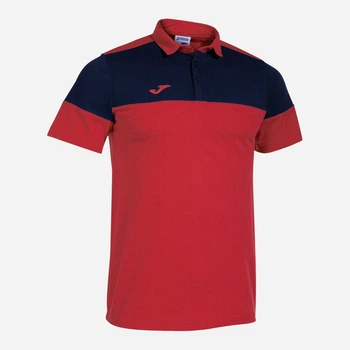 Детская футболка-поло Joma Crew V 103297.603 129-140 см Красный/Темно-синий (8445757350640)