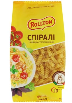 Макароны (спирали) ТМ "РОЛТОН" 400г упаковка 20шт (87615)