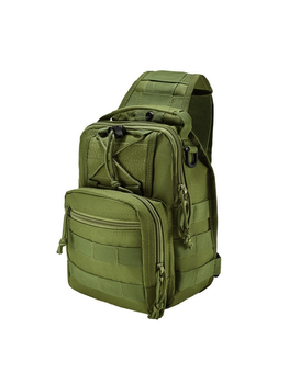 Універсальна сумка тактична нагрудна, військова сумка із щільної тактичної тканини через плече Хакі