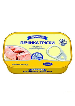 Печінка тріски (натуральна) ТМ "Аквамарин" 115г (106826)
