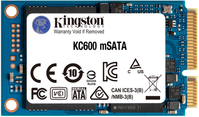 Dysk SSD Kingston KC600 1TB mSATA SATAIII 3D NAND TLC (SKC600MS/1024G)