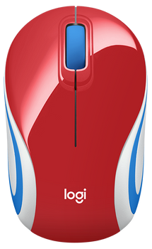 Mysz komputerowa Logitech M187 Wireless Mini czerwona (910-002732)