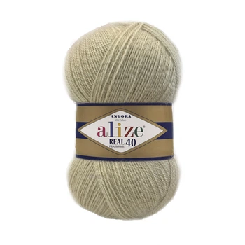 Пряжа для ручного вязания Alize ANGORA REAL 40 (Ализе ангора реал 40) 300 пустынный шалфей