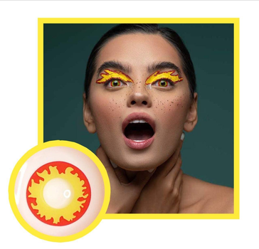 Лінзи кольорові GMP Fresh lady Flame eye Хеллоуїн Halloween Косплей аніме Жовті (He-29)