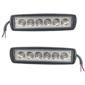 Комплект LED фар ДАЛЬНЬОГО світла. Світлодіодні фари на 6 діодів. JP-YZ-18W. Вир-во Корея LED-1020