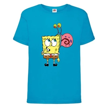 Футболка детская Спанч Боб 26 (Sponge Bob) голубая 116 см