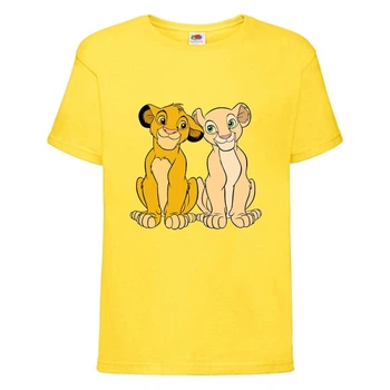 Футболка дитяча Король Лев (Lion King) жовта (LK-sіmba&nala-2-yellow) 164 см