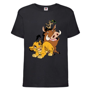 Футболка детская Король Лев (Lion King) черная (LK-friends-black) 116 см