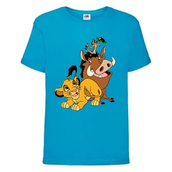 Футболка дитяча Король Лев (Lion King) блакитна (LK-friends-blue) 164 см