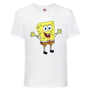 Футболка детская Спанч Боб 4 (Sponge Bob) белая 128 см