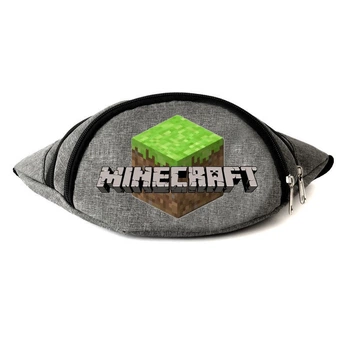 Сумка Бананка на пояс Майнкраф Minecraft (MC-Logo-02) Cappuccino Toys серая