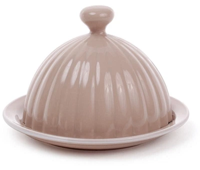 Масленка ceramic Артемида круглая диаметр 14 см бежевая Bona DP41349