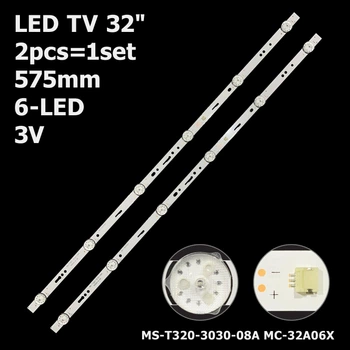 LED підсвітка TV 32" inch 575mm 6-led 3V MS-T320-3030-08A MC-32A06X MC-32A06 JS-ME32M106ED.908L 2pcs=1set