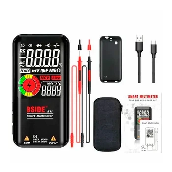 Мультиметр BSIDE S11 цифровой смарт тестер с АКБ True RMS NCV 9999 отсчетов в чехле