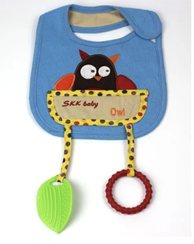 Слинявчик с карманом и игрушками прорезывателями SKKBaby Сова