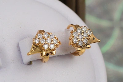 Сережки дитячі Xuping Jewelry їжачки 10 мм золотисті