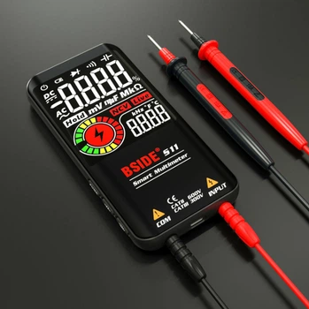 Цифровой интеллектуальный мультиметр BSIDE S11 NCV Black цветной ЖК-дисплей Тестер DMM Цифровой DC AC Конденсатор напряжения Ом Диод NCV Гц