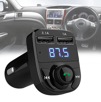 Автомобильный FM модулятор CAR X8 Bluetooth трансмиттер для машины Черный