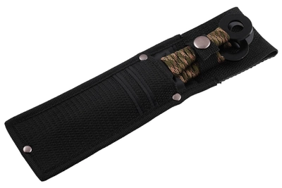 Метальні ножі в чорному кольорі з камуфлированой рукояттю, набір з трьох великих ножів