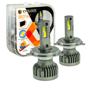 Автомобільна лампа світлодіодна CYCLONE LED H4 H/L 5500K type 34 2шт
