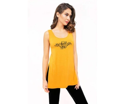 6252-1 mustard Майка довга жіноча Anabel Arto 44