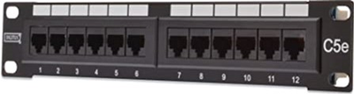 Патч-панель Digitus Professional 10" 1U CAT5e 12xRJ45 UTP в зборі для серверної шафи/стійки (DN-91512U)