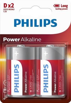 Baterie Philips Power Alkaline D BLI 2 szt. (LR20P2B/10)
