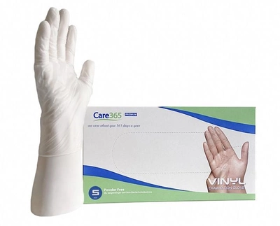 Перчатки виниловые Care 365 (100 шт), размер S, белые
