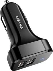 Ładowarka samochodowa Usams Travel Car Charger Kit King Tu Series (kabel U35 IP 1M + podwójna ładowarka samochodowa C13 USB) czarna (NTU35LC13TZ)
