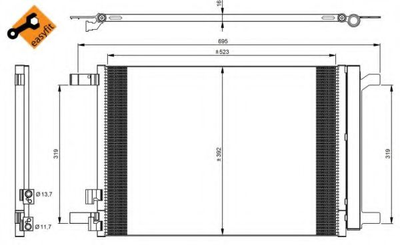 Конденсатор кондиционера AUDI A3 12- пр-во NRF NRF (35968)