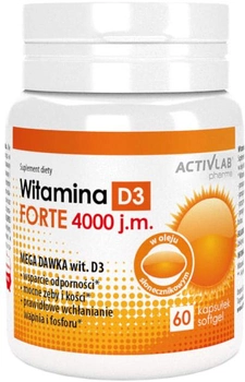 Witamina D3 ActivLab Pharma Witamina D3 4000 mg 60 kapsułek (5903260902532)