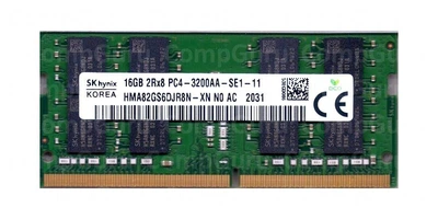 Оперативна пам'ять для ноутбука Hynix DDR4 16GB 3200MHz SO-DIMM 2Rx8 PC4-3200AA (HMA82GS6DJR8N-ХN)