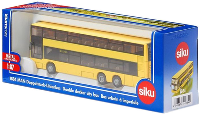 Model Siku 1:87 Autobus MAN piętrowy żółty (1884)