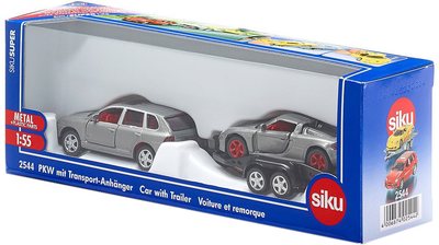 Siku model 1:55 Samochód Porsche z przyczepą Szary (2544)