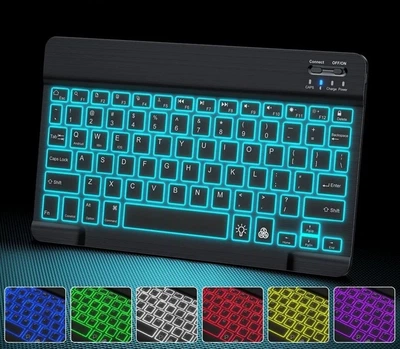Бездротова Bluetooth клавіатура з RGB підсвічуванням 25х15см
