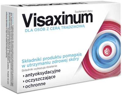 Suplement diety dla osób z cerą trądzikową Aflofarm Visaxinum 30 tabletek (5908275682769)