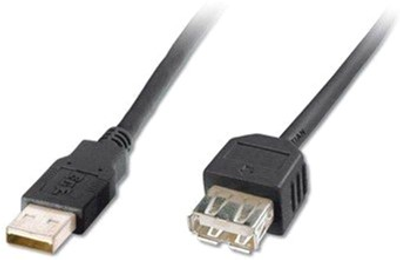 Кабель Digitus USB 2.0 (AM/AF) 3 м Black (AK-300200-030-S)
