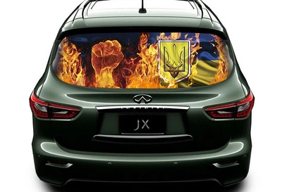 Наклейка на заднее стекло ARB 3D TUNING STUDIO Флаг Герб Украина 1480х700х0.18мм