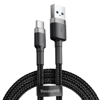 Кабель Baseus Cafule Type-C 3A (1m) (gray/black)