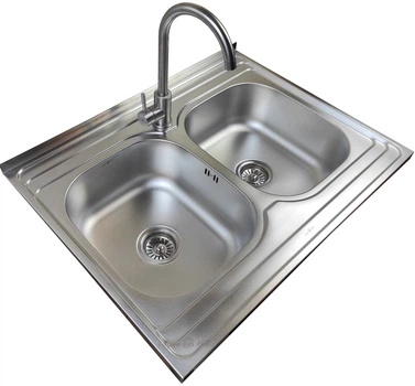 Кухонная мойка AquaMill 8060S 0,7 мм + Смеситель