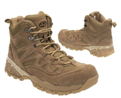 Трекинговая обувь Mil-Tec 38 размер для походов с водонепроницаемой мембраной и антискользящей подошвой Койот