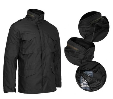 Куртка-парка мужская зима осень универсальная BRANDIT 2in1 7XL Черный (Alop) со съемной хлопковой подкладкой ветронепродувная водонепроницаемая