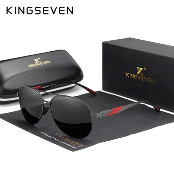 Чоловічі поляризаційні сонцезахисні окуляри KINGSEVEN NF7228 Red Gray